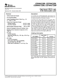 Datasheet CD74HC259M manufacturer TI